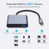 3-in-1 USB C Hub 100W Power USB 3.0 4K HDMI-compatible for MacBook Surface Chrome Steam Deck Stable USB 3.0 USB HUB Adapter
