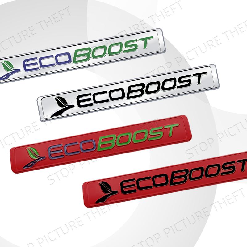 1Pc Metal Alloy EcoBoost Logo Car Trunk Fender Sticker Side Emblem Badge For F-150 Ranger Galaxy Bronco Focus Mondeo ST Line