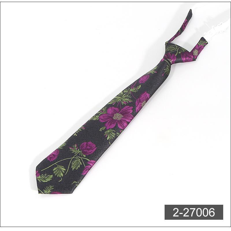Cashew Flower Men's No-Tie Zipper Shirt Tie for Uniforms