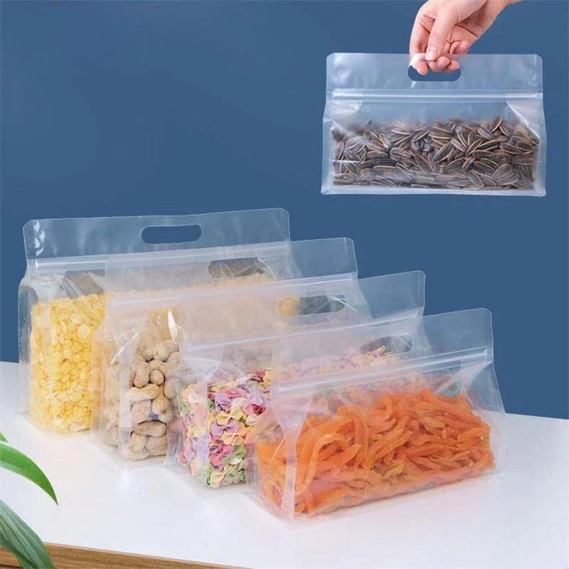Ziplock Saran Wrap Plastic Bags Reusable PEVA Food Packaging Leakproof Fresh Shut Bags Stand Up Fresh Bag Kitchen Stoeage