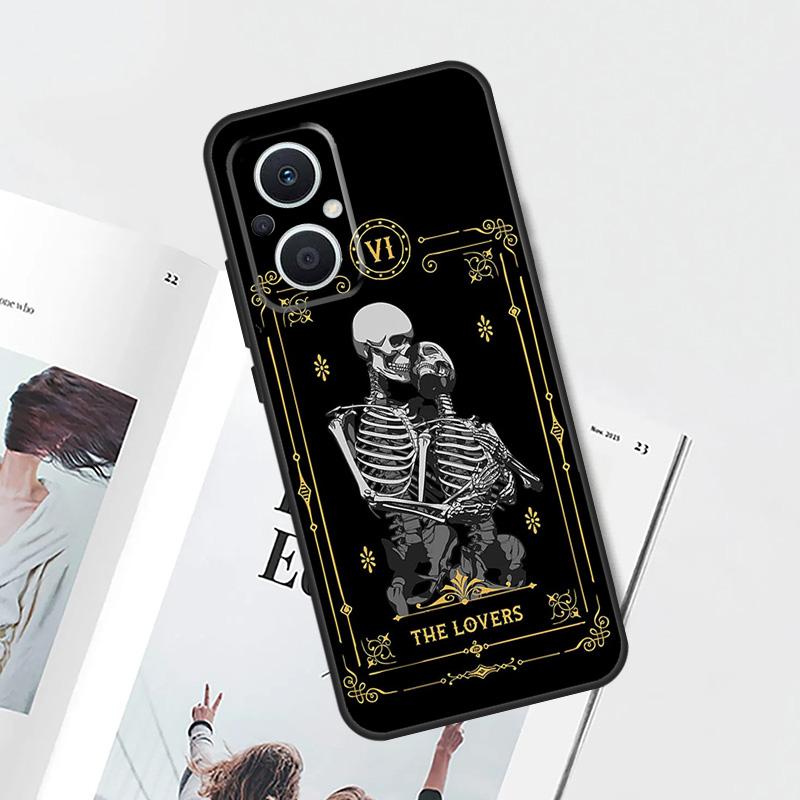 The Hermit Tarot Card Grim Reaper Case For OPPO Find X9 X5 X6 X8 Pro OPPO Reno 12F 14F 13F 11F 10 12 13 14 Pro 7 8 Lite Cover