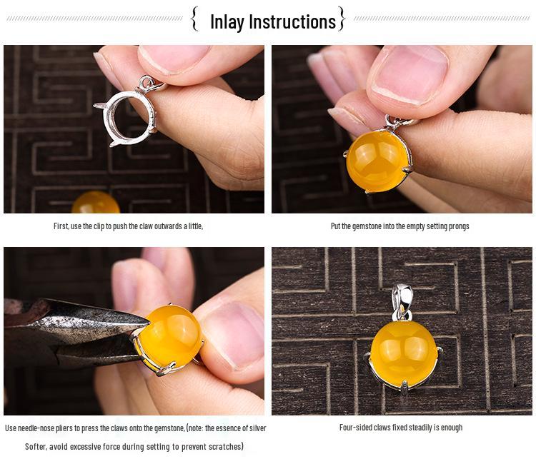 925 Sterling Silver Teardrop Pendant - Phoenix DIY Amber Turquoise Necklace Setting