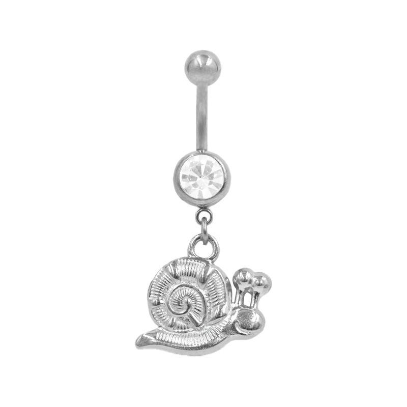Gaibei Heart-Shaped Cherry Navel Ring: European & American Stainless Steel Design