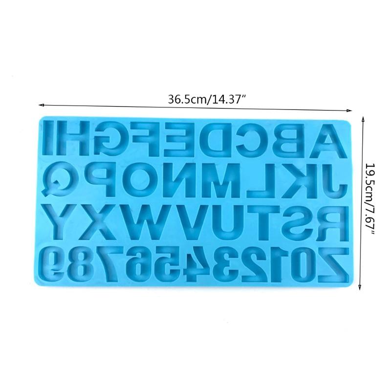 Handmade Necklace Earrings UV Resin Mold English Letters Numbers Pendants Silicone Molds Alphabet Keychain Casting Mold