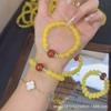 Natural 7A Yellow Agate Double Wrap Beaded Bracelet for Women - Handmade Gift