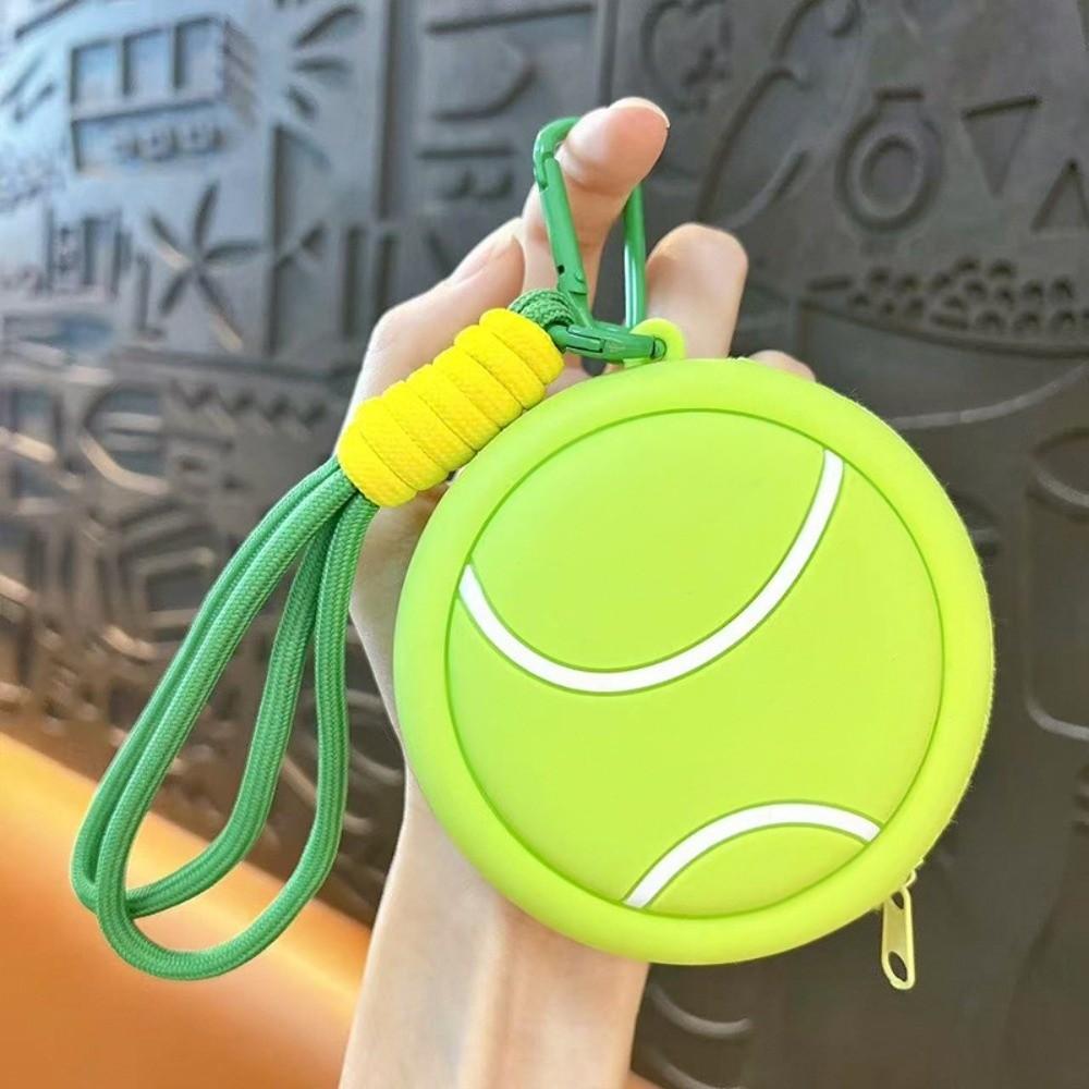 Creative Sporty Ball Shaped Coin Purse Waterproof Basketball Headphone Pouch Small Size Trendy Storage Bag Casual Use
