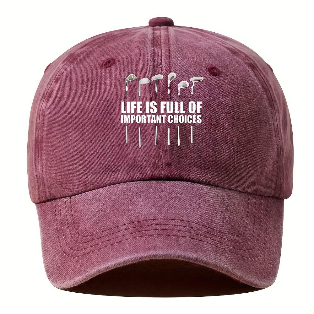 Golf club letter printed baseball cap, outdoor casual simple duckbill cap, suitable for both men and women