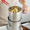 With Lid Deep Fryer with Strainer Detachable Handle Milk Warmer Pot Frying Basket  French Fries