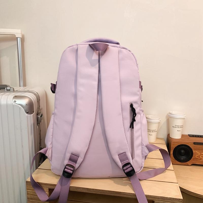 Women's Backpack School Bag Men Solid Color Backpack Travel Bag