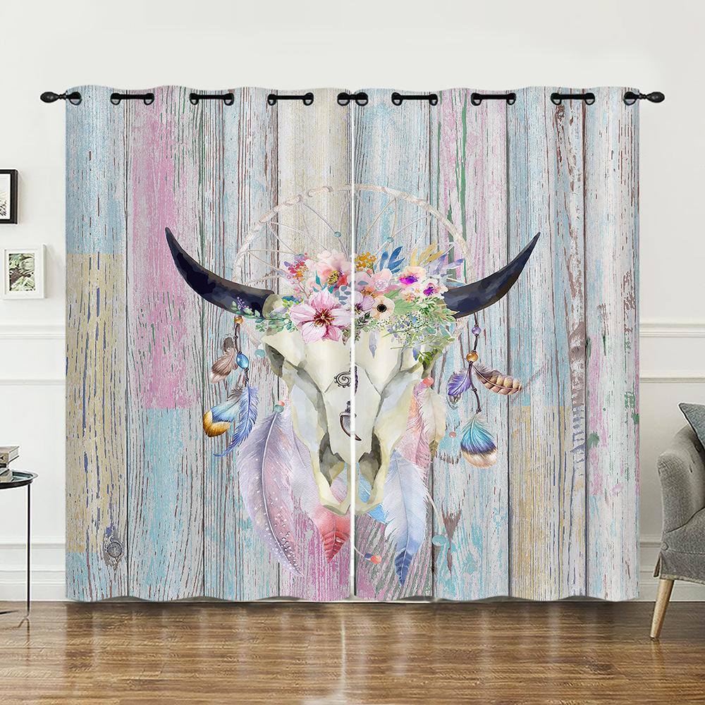 Curtains Bohemian Curtains Bedroom Living Room Blackout Curtains Perforated