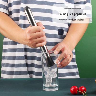 Stainless Steel Handheld Ice Crusher & Juicer Tool for Milk Tea Shops