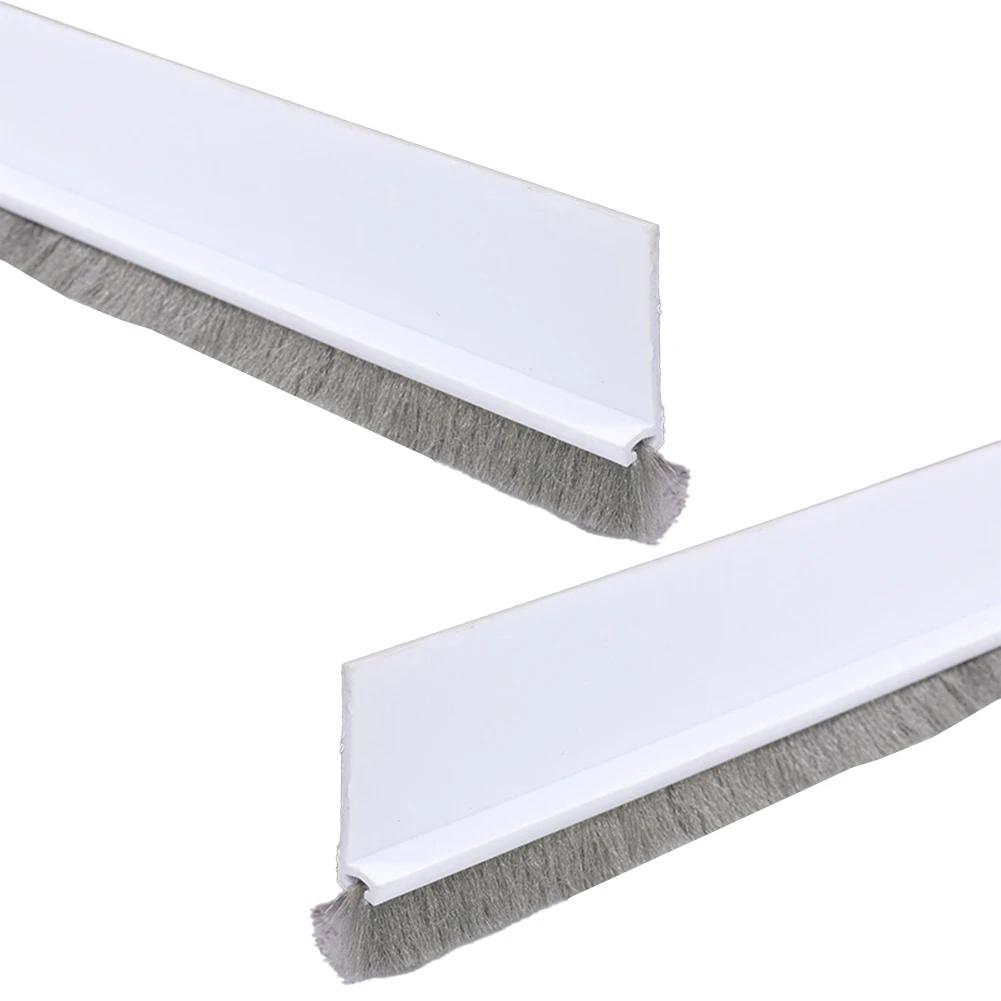 2PCS Door Bottom Sealing Strip With Brush Soundproof Sealing Strip Hardware Windproof Anti-Cold Door Gap Weather Stripping 100CM