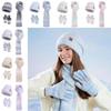 Knitted Hat Scarf Gloves Threepiece Winter Warmth Set For Ladies With Wind Resistance