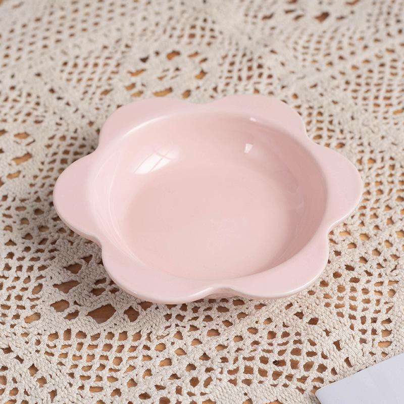 Cerâmica com Pé Alto Tigela Prato para Flores Gato Evita Tombamento Tigela para Comida de Gato Prato para Água Protegendo a Coluna Cervical Tigela para Animais de Estimação