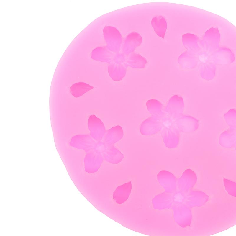 3D Sakura Shape Silicone Mold Diy Cherry Blossom Fondant Jelly Chocolate Cake Decor Tools Clay Plaster Baking Mold