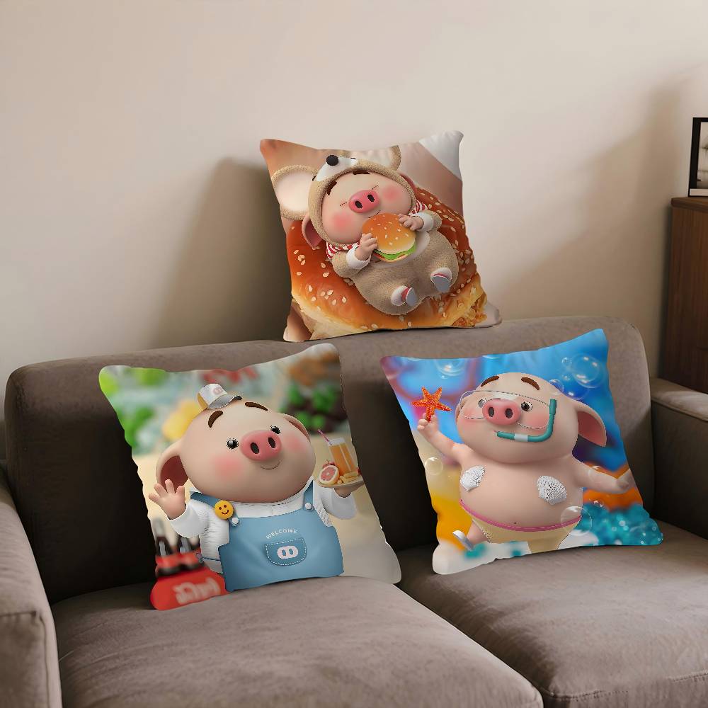 CUTE Pig Stitch Lucky Dragon Pillow Cover Sofa Cushion Cover Home Room Decoration Children Gift