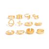 Irregular Liquid Lava Metal Pleated Open Ring, Fashionable Hollow Smooth Joint Ring