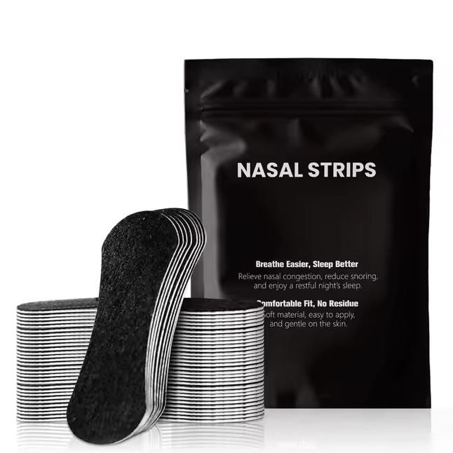 Large Black Breathable Nose Strips – Enhanced Adhesion for Improved Sleep & Anti-Snoring, 30-Pack