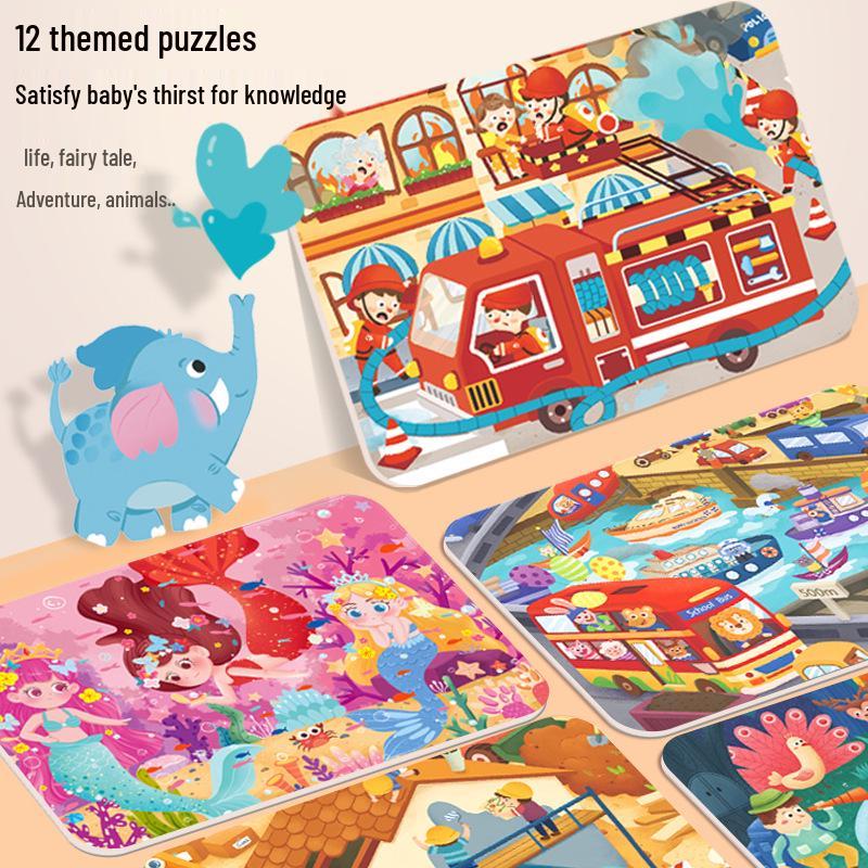 Kids' Large Piece Jigsaw Puzzle Box for Ages 3-6: Perfect for Kindergarten, Holiday Gifts, and Early Learning