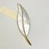 Vintage Long Leaf Pin Corsage Ornament Metal Glossy Brooch Maple Leaf Brooch  Men