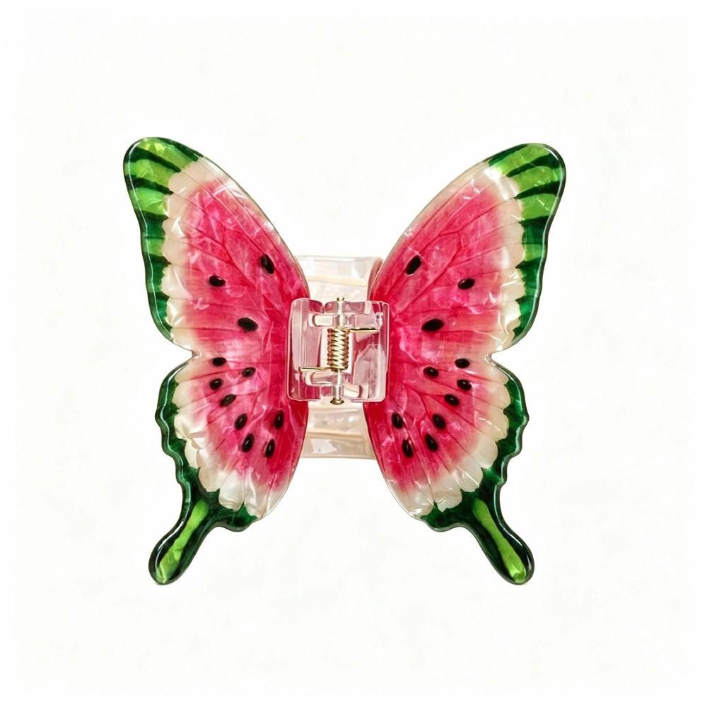 Animals Butterfly Hair Claw Cartoon Plastic Shark Clip Watermelon-Patterned Hair Clip Summer