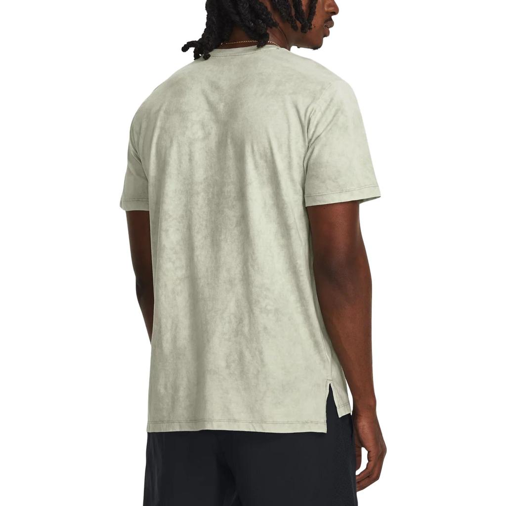 Under Armour Letter Print Crew Neck Straight Short Sleeve T-Shirt Men Tops Green 1379295-504