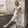 Floral Print Long Dress Women's Sexy V Neck Short Sleeve High Waist Dress Female Fashion Casual Vacation Slim Dresses