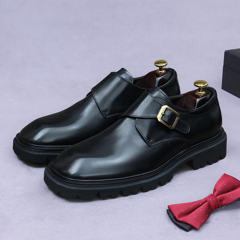 Luxury Genuine Leather Mens Dress Shoes Office Business Formal Shoes Brown Black Lace Up Buckle Pointed Toe Oxford Shoes for Men