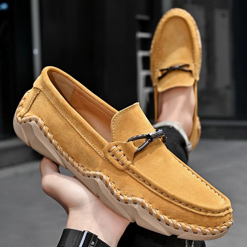 Fashion Loafers Shoes Men 2025 Spring Clasicc Comfy Man Flat Moccasin Fashion Shoes Men Slip-on Boat Shoes For Men Casual Shoes
