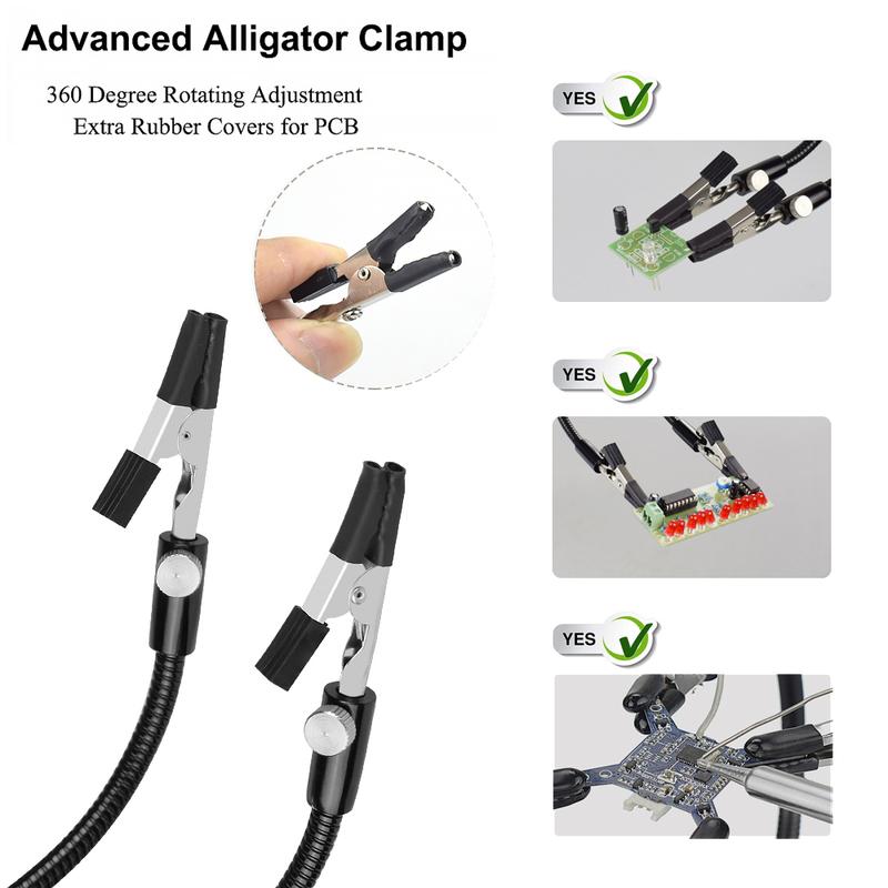 NEWACALOX Table Clamp Soldering Helping Hand Welding PCB Holder Third Hand Tool Soldering Station for SMD Welding Repair Tool