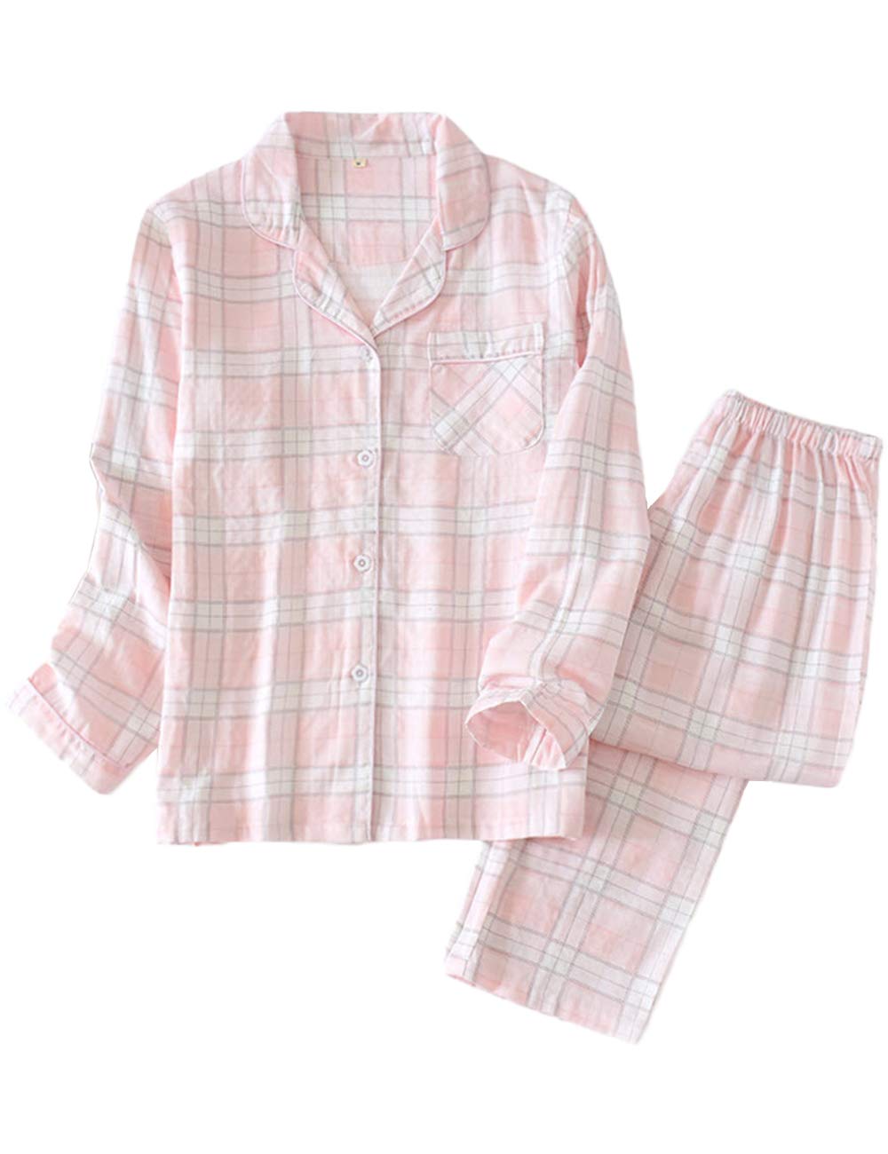 

Gifts of Brilliance Gauze Long Sleeve Pajamas for Christmas Women s (M, Pink) PJ_2937 розовый