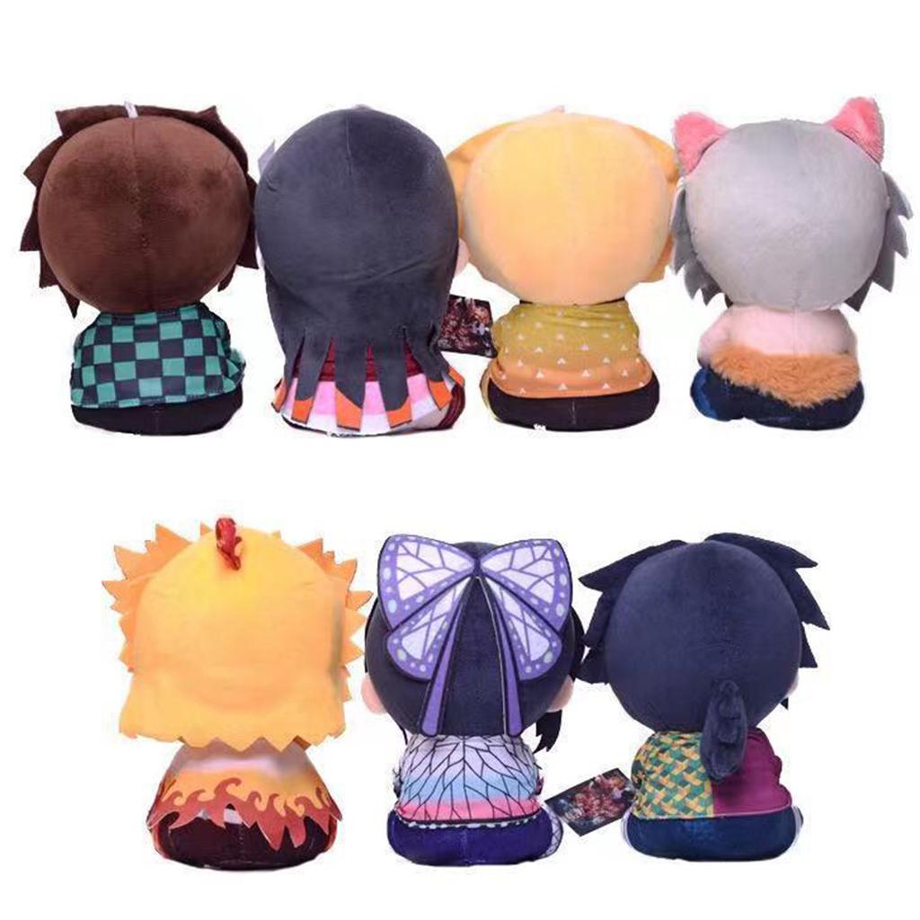 18Cm Japanese Devil Killer Plush Toy Cute Doll Anime Figure Kamado Tanjirou Agatsuma Zenitsu  Pvc Model Toy Desktop Ornament
