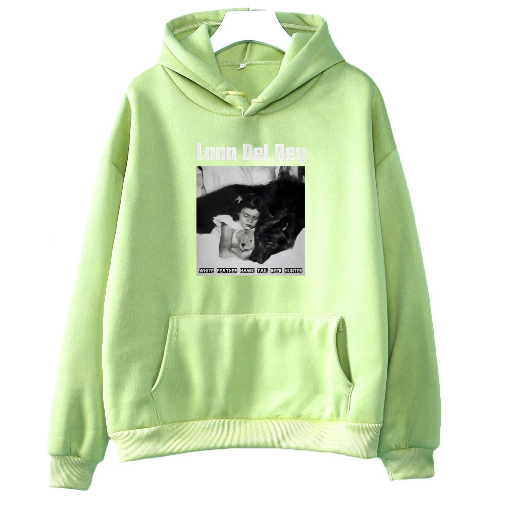 White Feather Hawk Tail Deer Hunter Lana Del Rey Hoodies Gift Apparel Hoody Long Sleeve Retro Harajuku Graphic Clothing Unisex