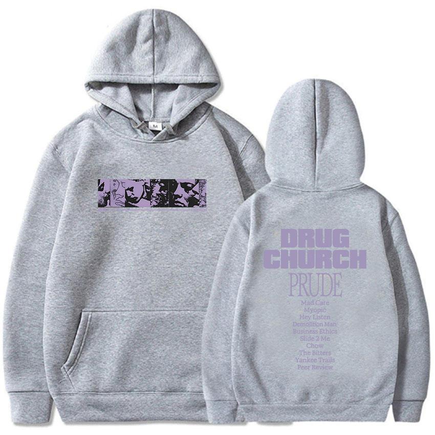 

Prude Album Graphic Hoodies Drug Church Sweatshirts Winter Men Women Hooded Sudaderas Con Capucha Print Clothes 2XL