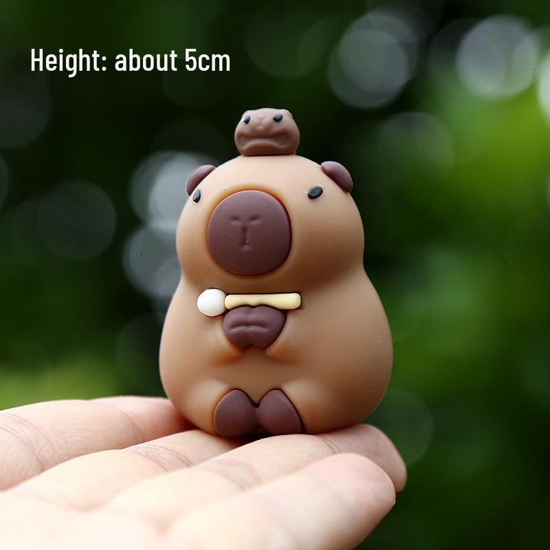 Trendy Capybara Plush Toy Blind Box - Creative Round Doll & Car Decoration