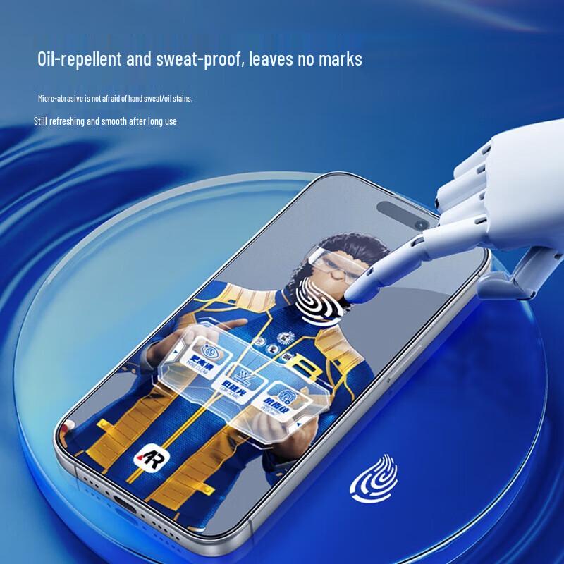 iPhone 16 Pro Max Frosted Tempered Glass Screen Protector with Dust-Free Applicator