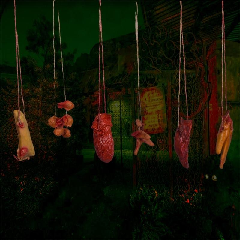 Realistic Blood Splattered Hands Feet Organ Decorations Durable Latex Hanging Ornament For Horror Home Display