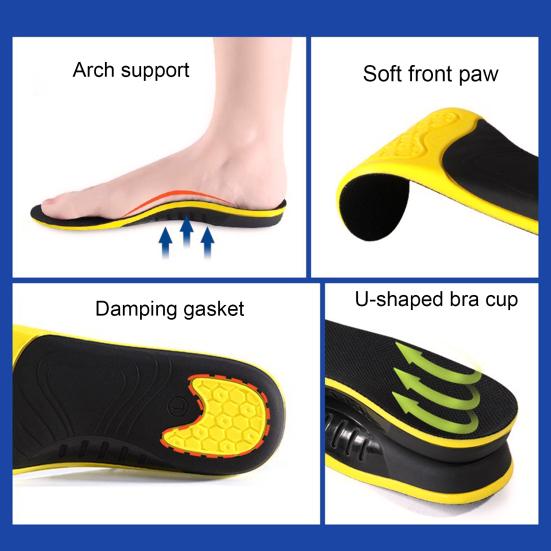1 Pair Shock Absorbing Shoe Insoles Breathable Sneaker Inserts Arch Support Insoles Replacement Insoles for Women Men