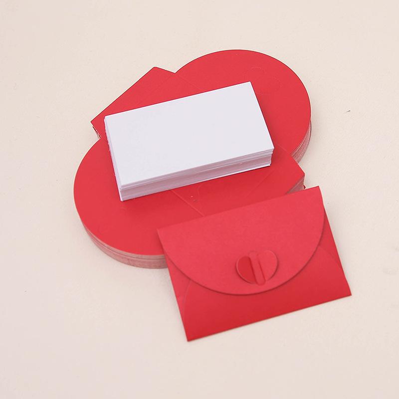 50 Sets: Pearlescent Paper Mini VIP Envelopes with Cards for Valentine's Day & Weddings