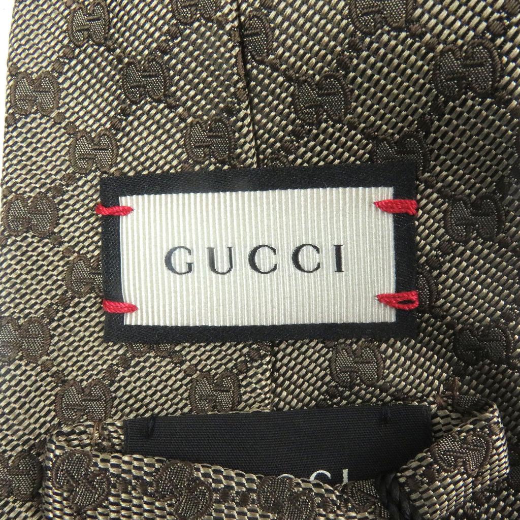 Pristine GUCCI tie GG logo all-over pattern web line beige silk mens 221582 Used