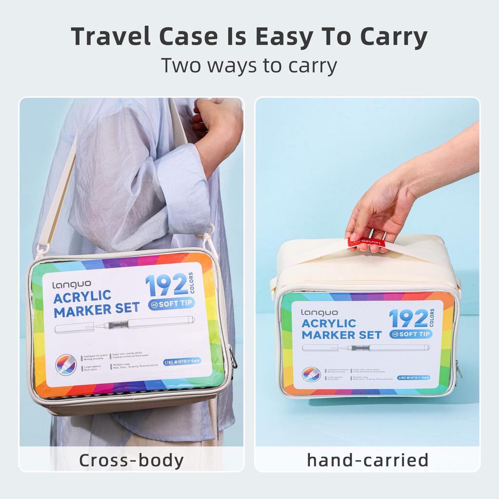 Blue Fruit 240-Color Acrylic Marker Pen Set with Soft Head for Student Graffiti and Art