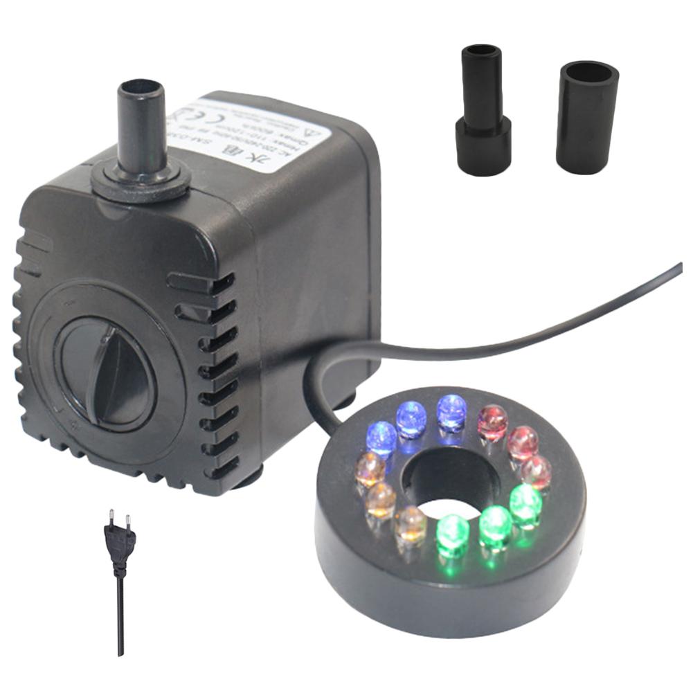 

8W Submersible Water Pump Aquarium Accessories Fish Tank Pump with 12 LED Lights