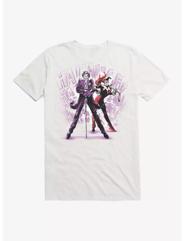 Comics BatUnisex Harley Quinn And The Joker White TShirt S