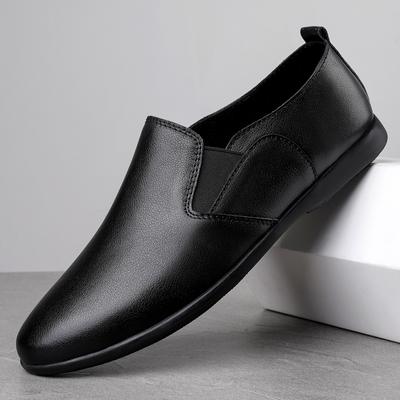 Fashion Fashion Brand Men's Leather Casual Shoes Classic Flat Loafers Spring New Massage Sole Men's Business Work Shoes Comfortable