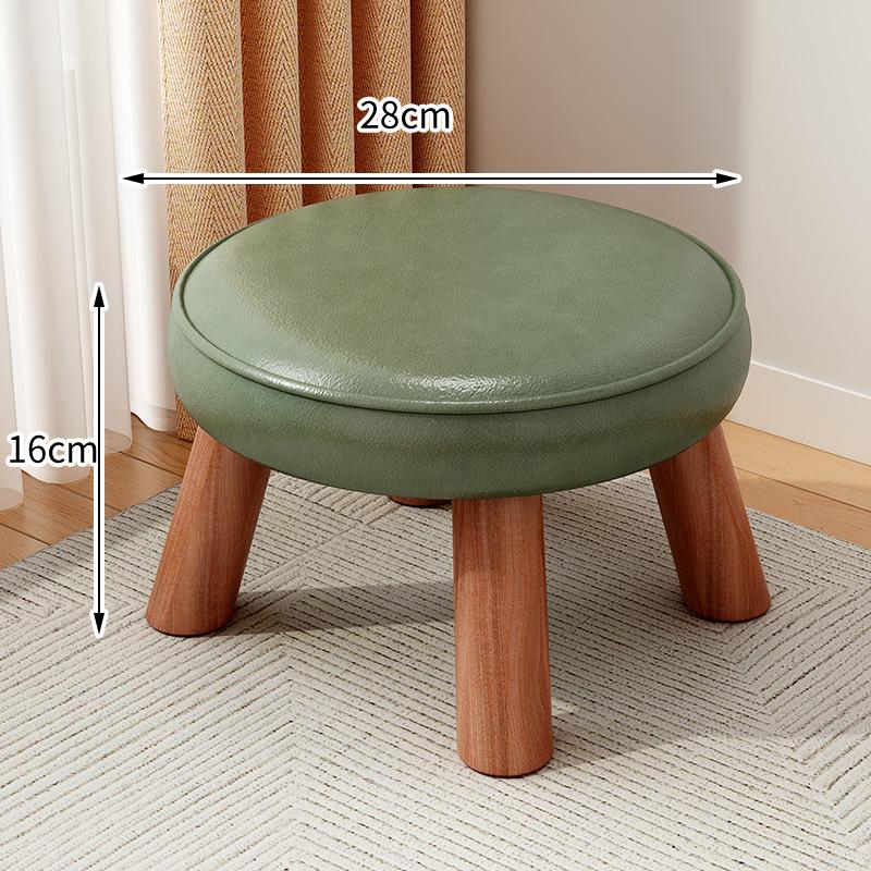 Wooden Low Stool Minimalist Shoe Changing Bench for Entryway Padded Footrest for Living Room Sofa Compact Bathroom Step Stool 9370₽
