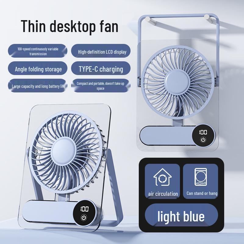 Dual-Use USB Rechargeable Silent Fan for Desktop & Wall Mount - Ideal for Dorms and Homes Rechargeable 1200mAh