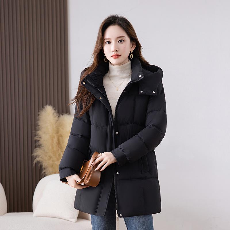 Long Warm Cotton Coat for Women Winter Fashion Casual Jacket