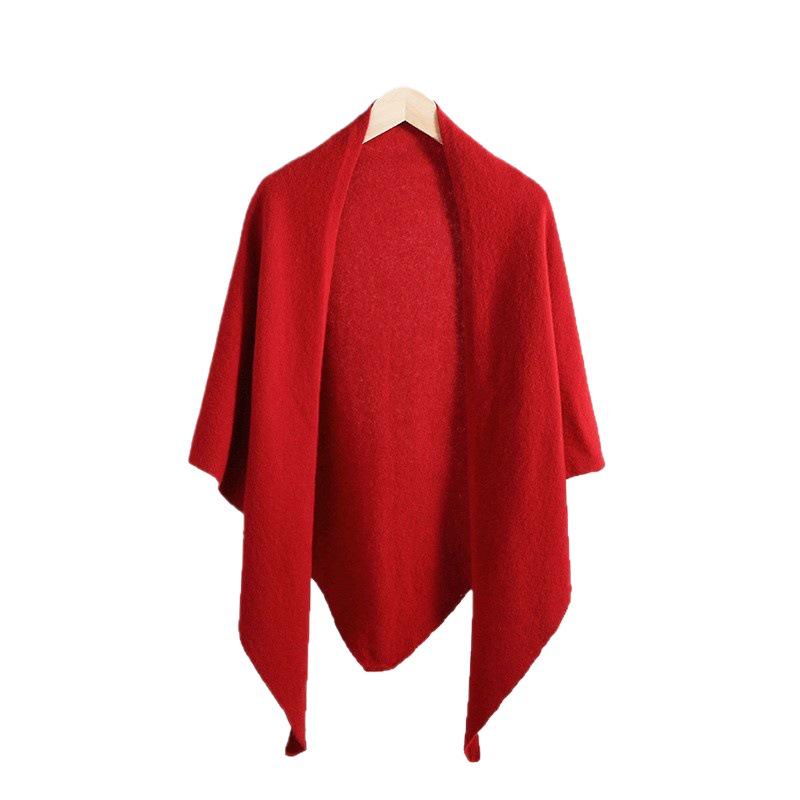 Women's High-End 100% Wool Cheongsam Shawl: Warm Sleeveless Cardigan & Versatile Triangle Scarf for Spring, Autumn, Winter