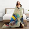 Volleyball-themed Pattern Flannel Printed Blanket Suitable for All Seasons Suitable for Living Room Office Sofa and Travel