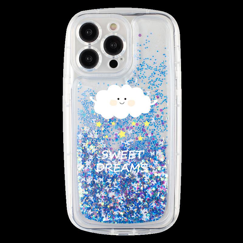 Glowing Quicksand Silicone Case for Apple 14 ProMax, 12, 11, XS, 8P, 13 - Anti-Fall Duck Tide